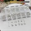 12 Grids Christmas Metal Slice Xmas Tree Snowflake Lollipop Gear Star Gold Silver Nail Art Sequins Decorations Manicure Charms