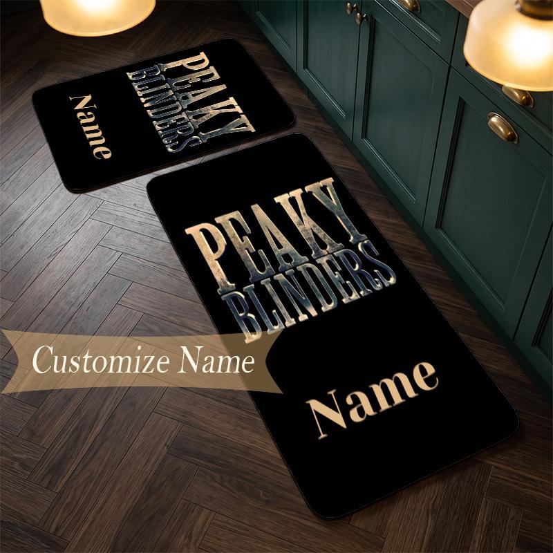 Peaky blinderes (1) Customize Name Flannel Kitchen Mat Soft Non-Slip Kitchen Floor Runner Rug for Home Kitchen Decor