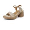 Retro Shoes Thick-soled Sponge Sandals New One-strap Chunky High Heels