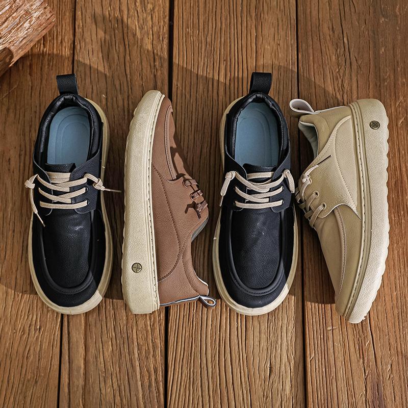 Large size autumn soft leather outsole waterproof comfortable casual shoes platform tide shoes