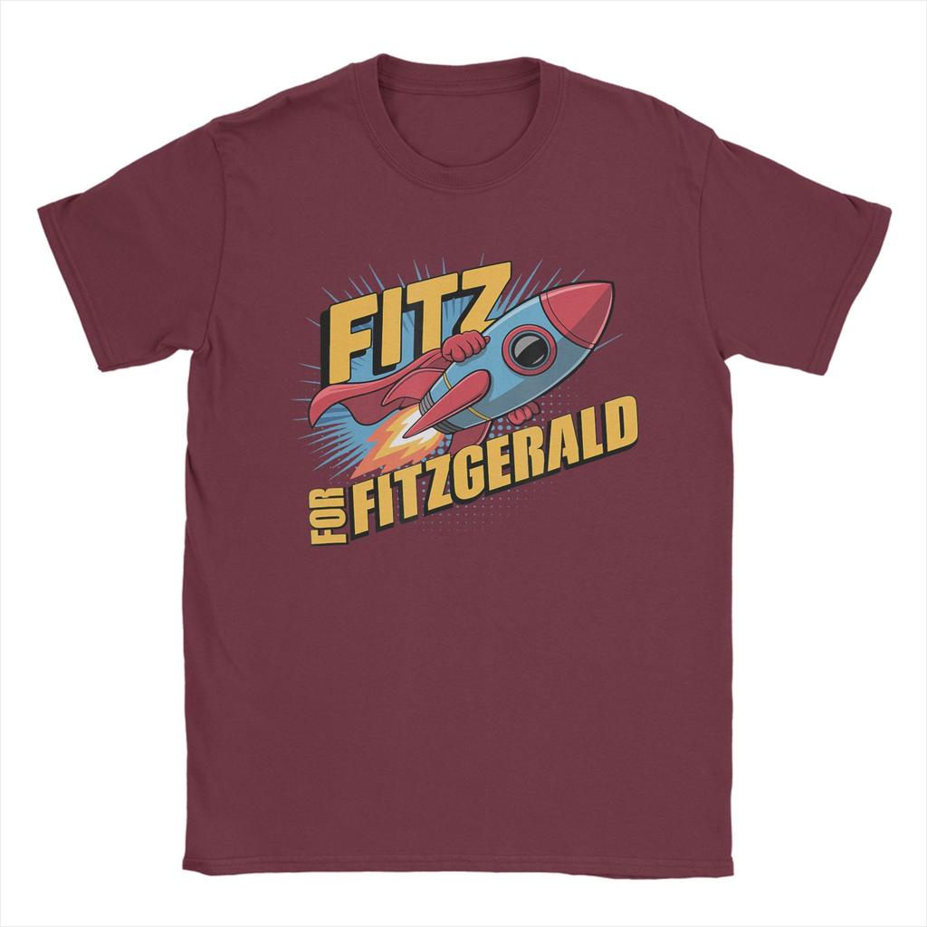 Streetwear T Shirt Summer Fitz for Fitzgerald Rocketship Trending T Shirts Cotton Tee Shirt for Unisex Short Sleeve Clothing
