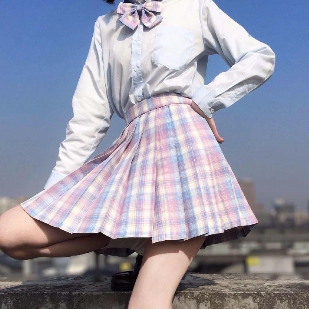 Japanese Academy Style JK Uniform Set - Long/Short Sleeve, Pleated Skirt for Female Students