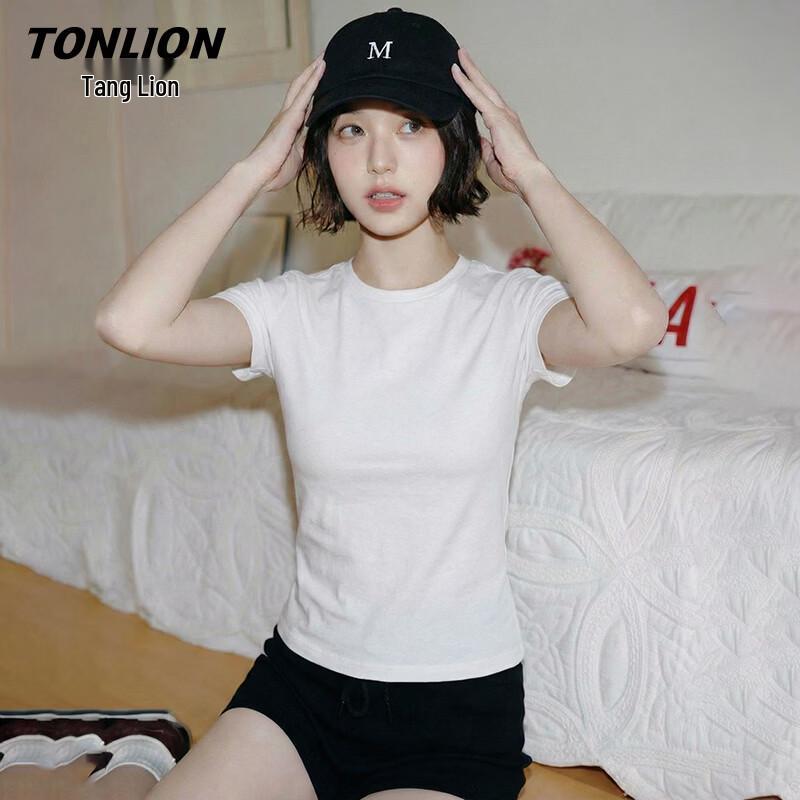TonLion Women's Slim Fit Short Sleeve Round Neck T-shirt