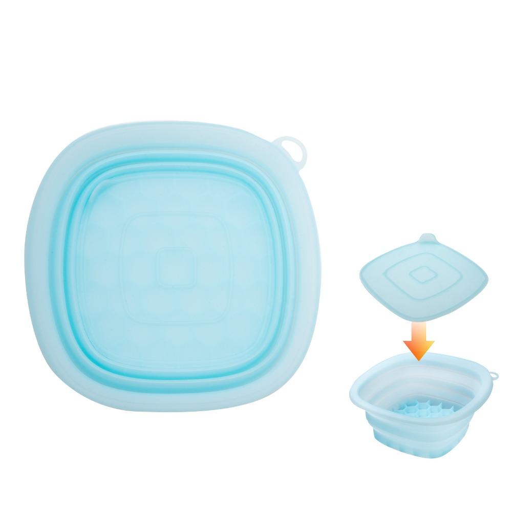 Built-in Ice Tray Portable Ice Basin Foldable Skincare Washbasin Face Dipping Bowl  for Women Girls