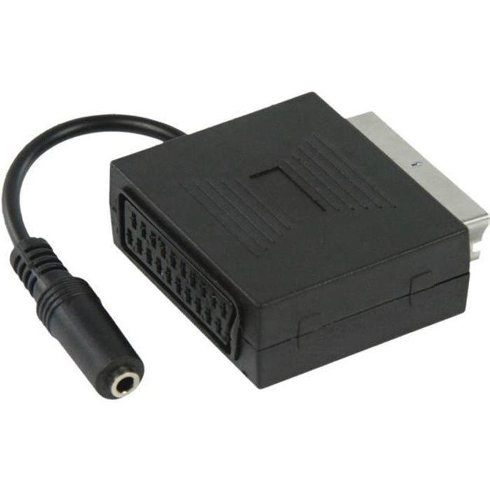 Adaptateur Audio-vidéo SCART - NEDIS - Mini Jack Stéréo - Noir - Conducteurs CCS - Prise PÉRITEL