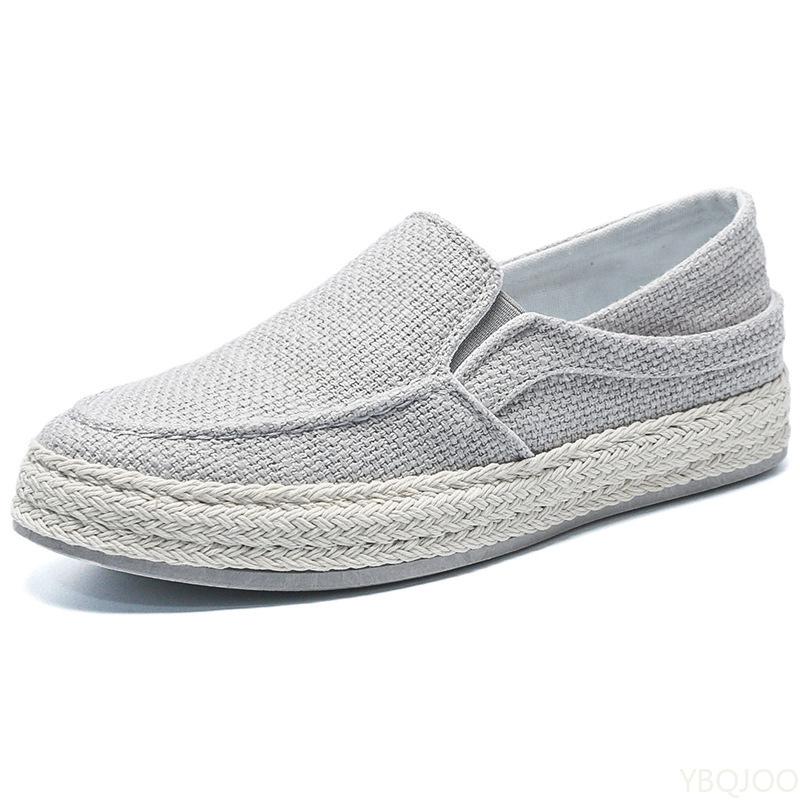 Men's summer linen Shoes Outdoor non skid versatile lazy shoe Trendy Fisherman's shoes Casual lightweight flats Homme