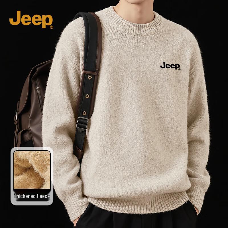 JEEP Men s Fleece-Lined Knit Pullover M