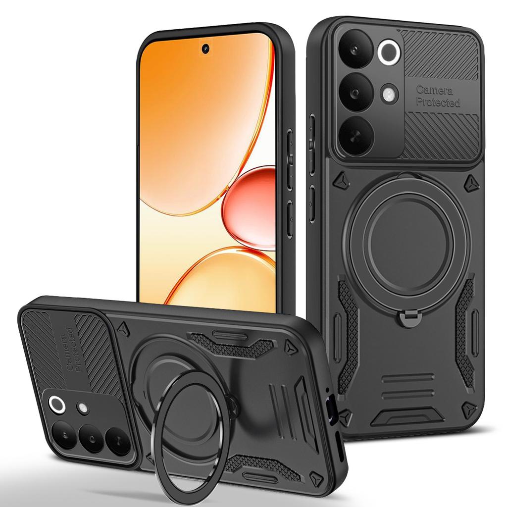 Pro Realme C85 Pro 4G Magnetický kryt Nárazuvzdorný TPU + PC Zadní kryt telefonu s podpěrou