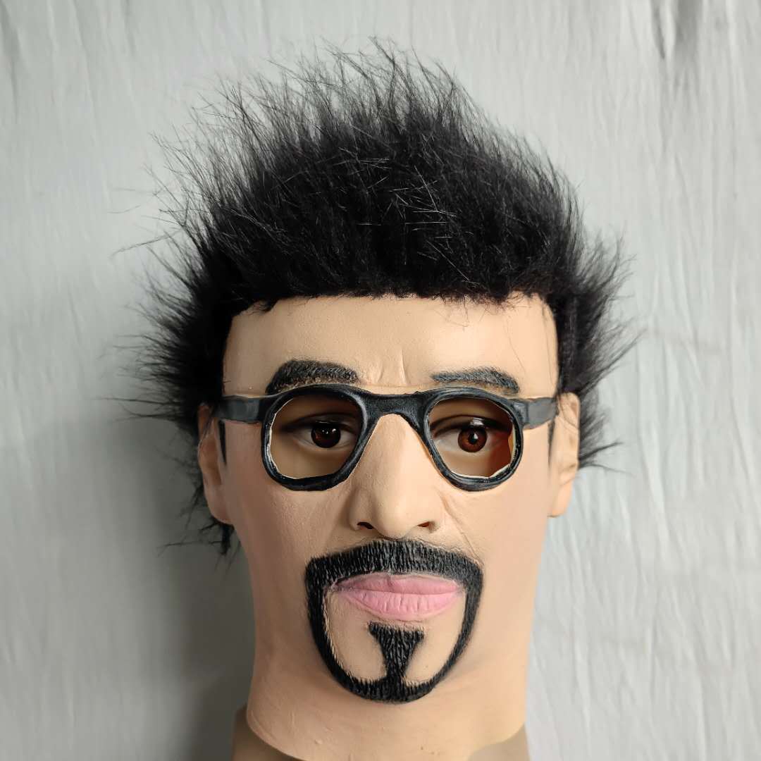 Handsome guy latex mask, funny live stream mask One size fits all adults бежевый