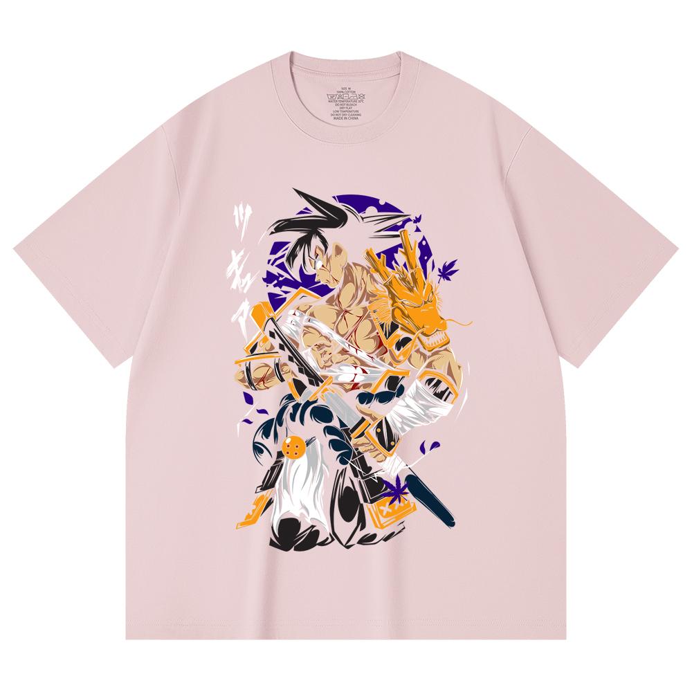 230 Gsm 100% Cotton Dragon Ball V68 Goku Samurai Print Unisex Heavy Cotton T Shirt