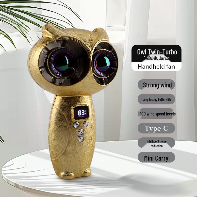 Mini Handheld Turbo USB Charging Owl Fan – Portable and Cute Design