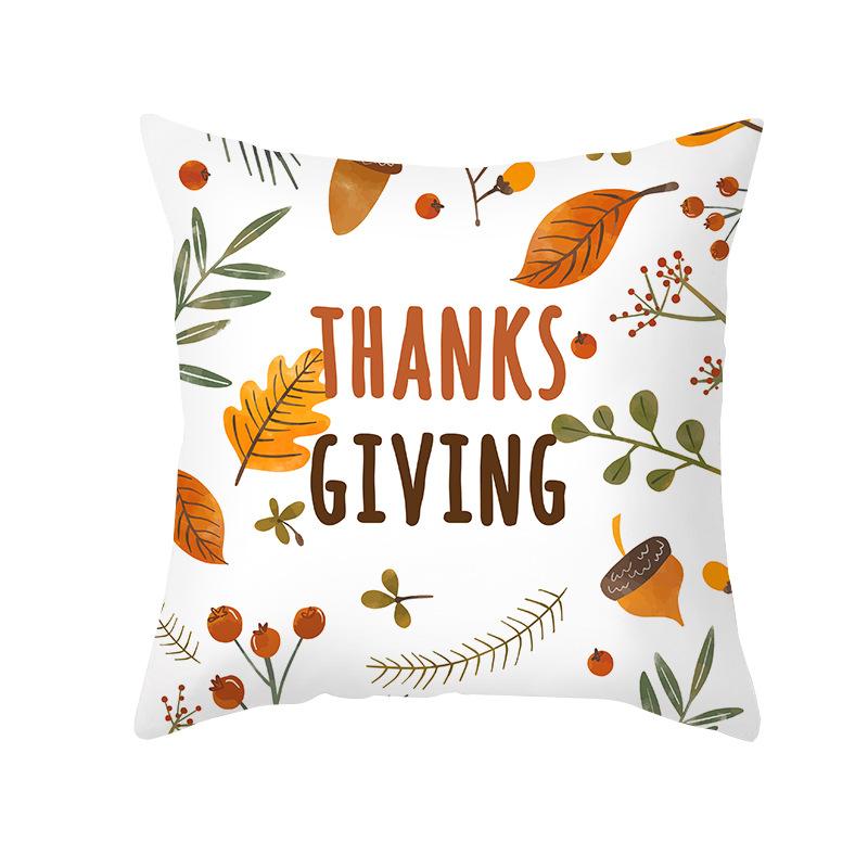 New Pumpkin Thanksgiving Pillow Cover Ins Nordic Peach Skin Printed Cushion Cushion Cover Home Products
