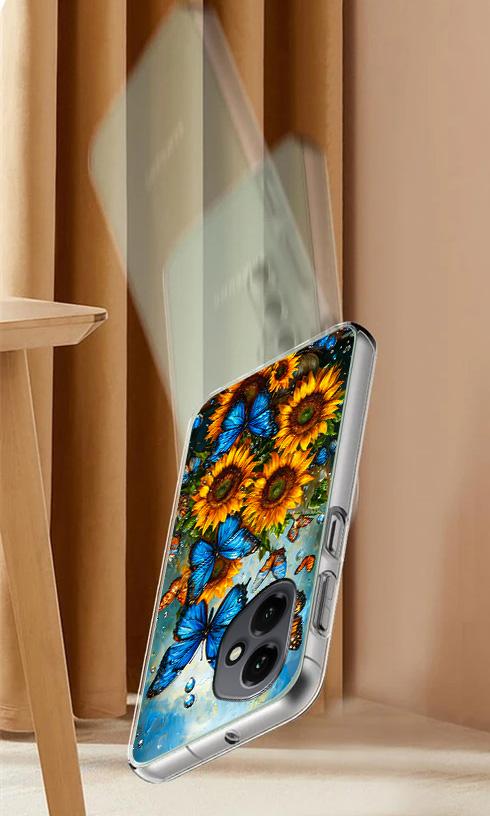 Etui Do Honor X7D / 400 Smart Obudowa Foto Case Plecki Motyle + Szkło 9H