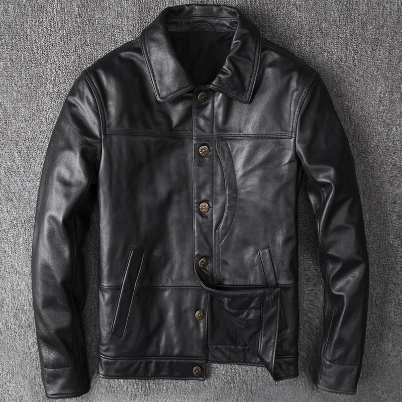 US Air Force Leather Jacket Men's Pilot Suit Top Cowhide Genuine Leather Clothes Harley Motorcycle Jacket American Collar