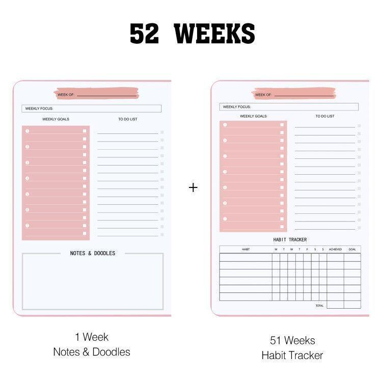 52 Weeks A5 English Schedule Book Weekly Planner Planner Coil Book Planner Notebook Schedule Book