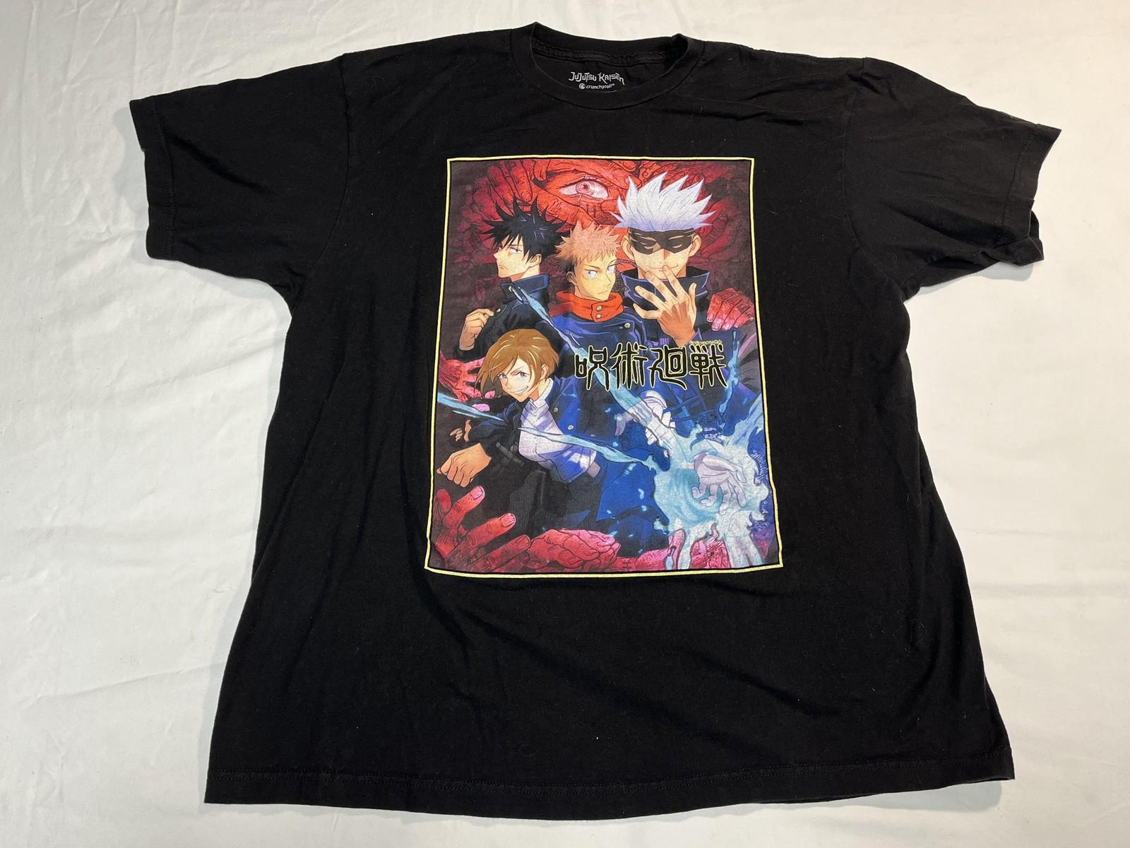 Jujutsu Kaisen Shirt Mens XL Black Anime Graphic Tee Crunchyroll Yuji Gojo XL