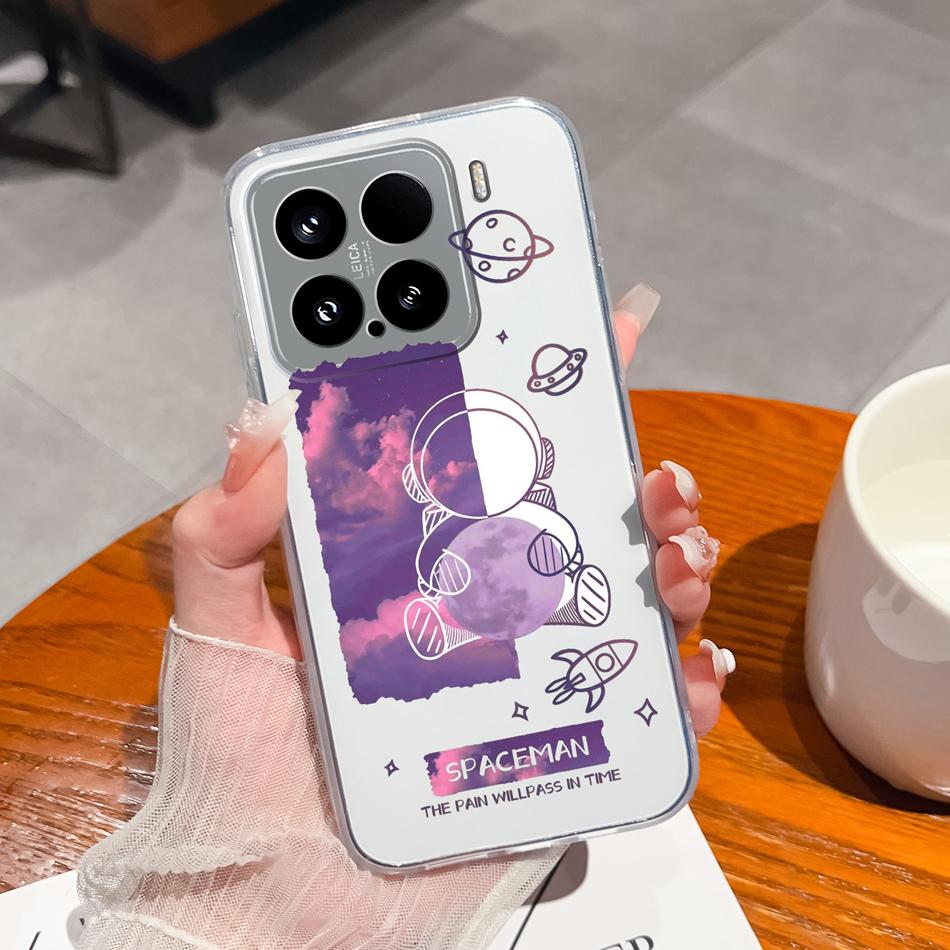 Leisure Flower Case For Xiaomi 15 Pro Clear Phone Bags Colourful Soft Back Cover For Xiaomi15 15Pro Silicone Anti Drop Housing