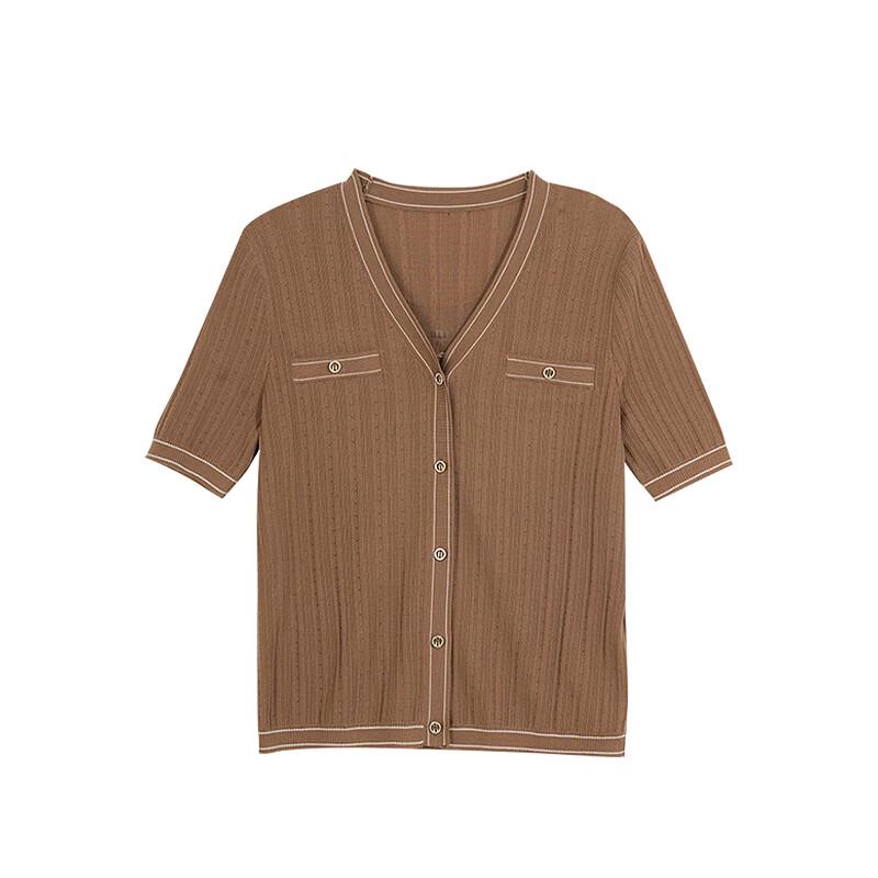 Haier Mans Women's Simple V-Neck Long Sleeve Wool Blend Cardigan