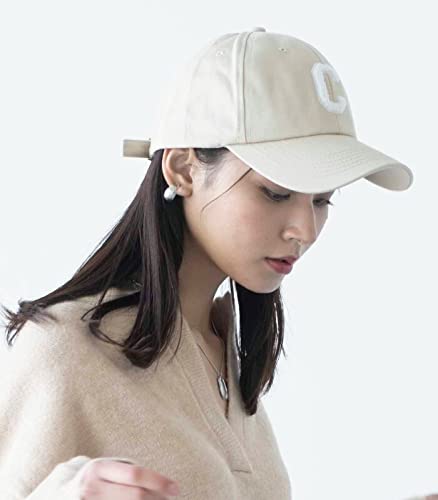 Aqua Garage C Logo Baseball Cap, Unisex, Outdoor, Walking, UV Protection, Sun Protection, Stylish, 100% Cotton, Beige