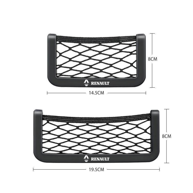 Car Organizer Storage Bag Auto Paste Net Pocket Phone Holder Car Styling For Renault Dacia Clio Laguna 2 Megane 2 3 Duster Logan Captur