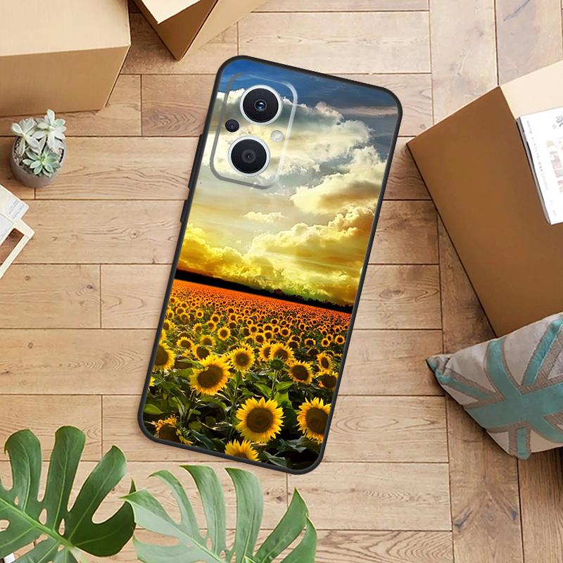 Sunflower Floral Phone Case For OPPO Reno 14 12 11 13 F 10 Pro 8T 7 8 Lite OPPO Find X8 X6 X5 X9 Pro Cover