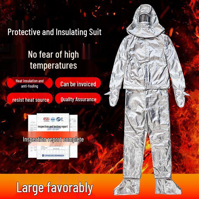 High-Temperature Aluminum Foil Heat-Resistant Suit 500-1000°C - Thickened, Split, Full-Body Protective Gear for Men and Women