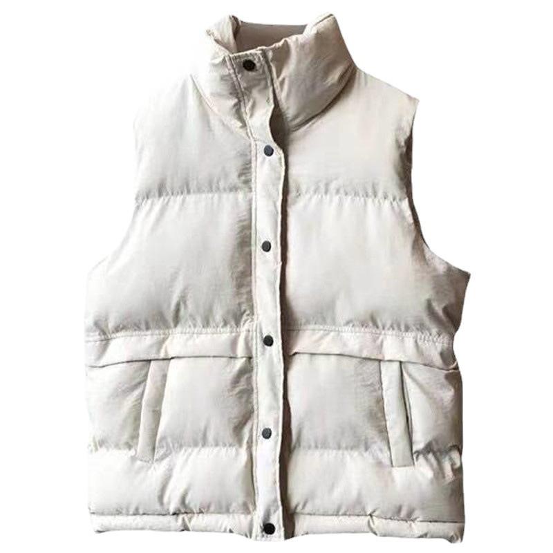Herbst Winter Elegant Baumwolle Warm Weste Studentinnen Streetwear Koreanisch Locker Ärmellos Parkas Weste Damen