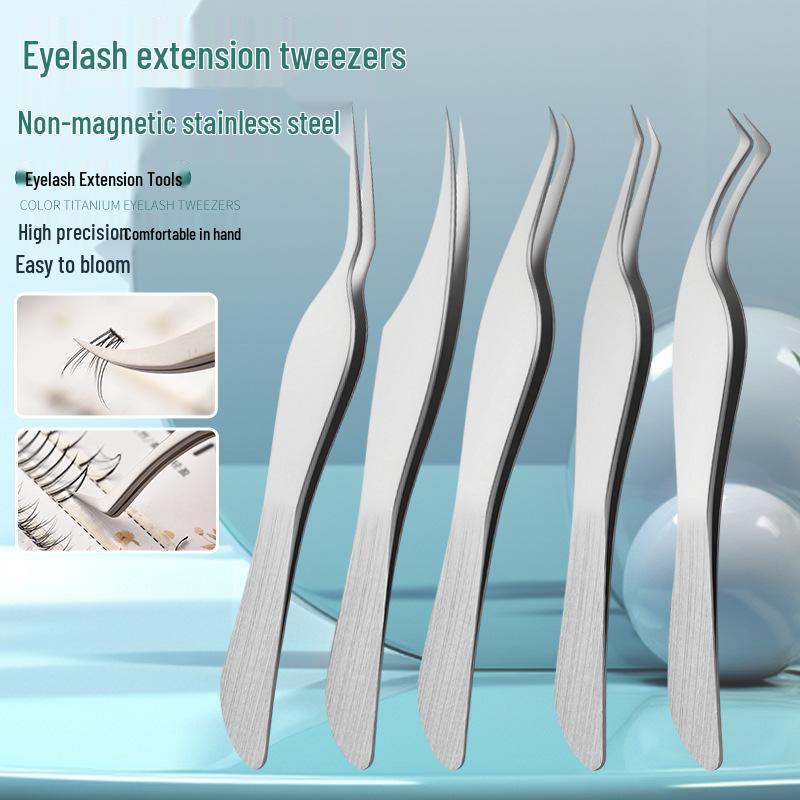 High-Precision Stainless Steel Blooming Eyelash Tweezers for Technicians