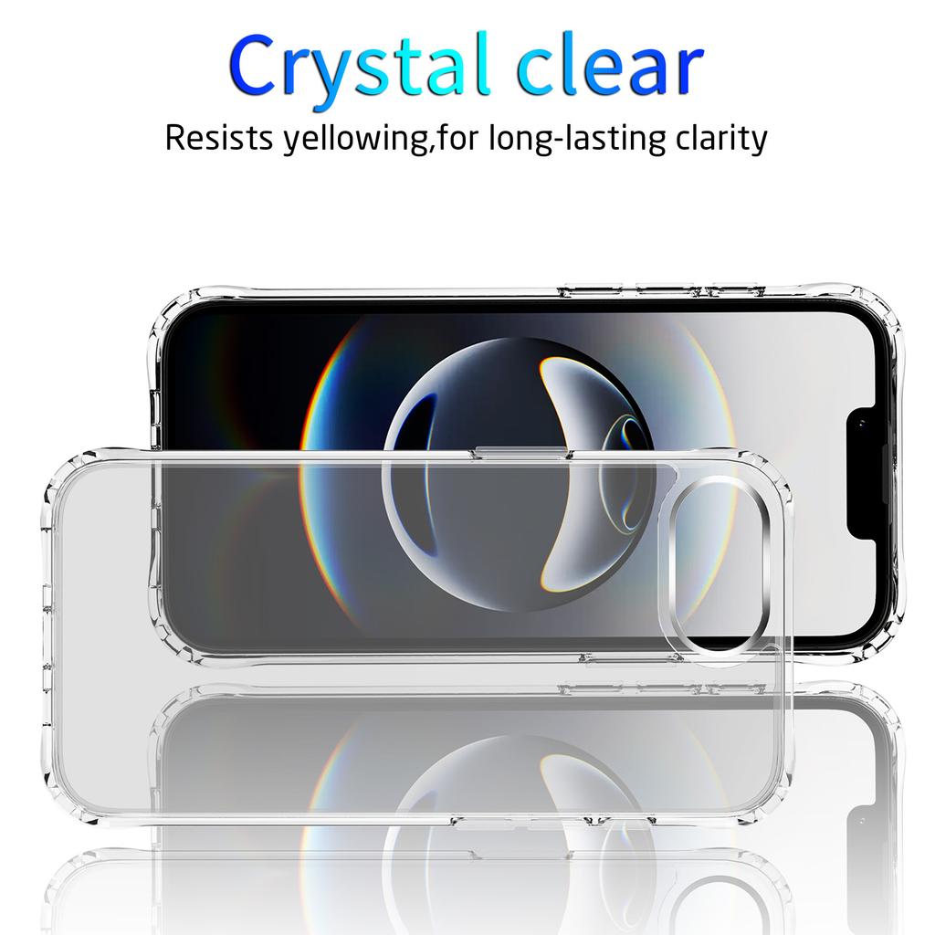 Shockproof Clear Transparent Case For iPhone 17 Air 16 Plus 15 Pro Max All Series, Anti-Yellowing Air-Guard Corners Full Wrap Protective Phone Shell