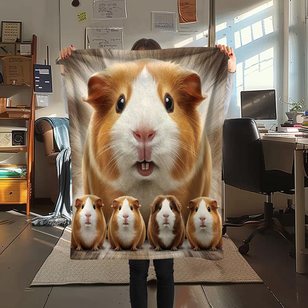 1Pc Hamster and Rat Print Flannel Blanket, High Quality Comfortable for All Seasons, Home Decor, Warmth and Comfort, Perfect for Gifts