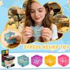 Stress Relief Toy Cube Molded Ice Cube Shape Soft Squeeze Sensory Fidget Toy Durable Material for Kids and Adults