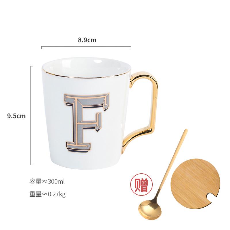 1 Stück Europäische Goldbuchstaben Keramiktasse Liebhaber Frühstück Kaffeetasse Milchtee A-Z Buchstabe Männer Frauen Kreativer Becher