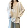 Ribbed V-Neck Long-Sleeve Women's Loose T-Shirt, 2025 Autumn Collection