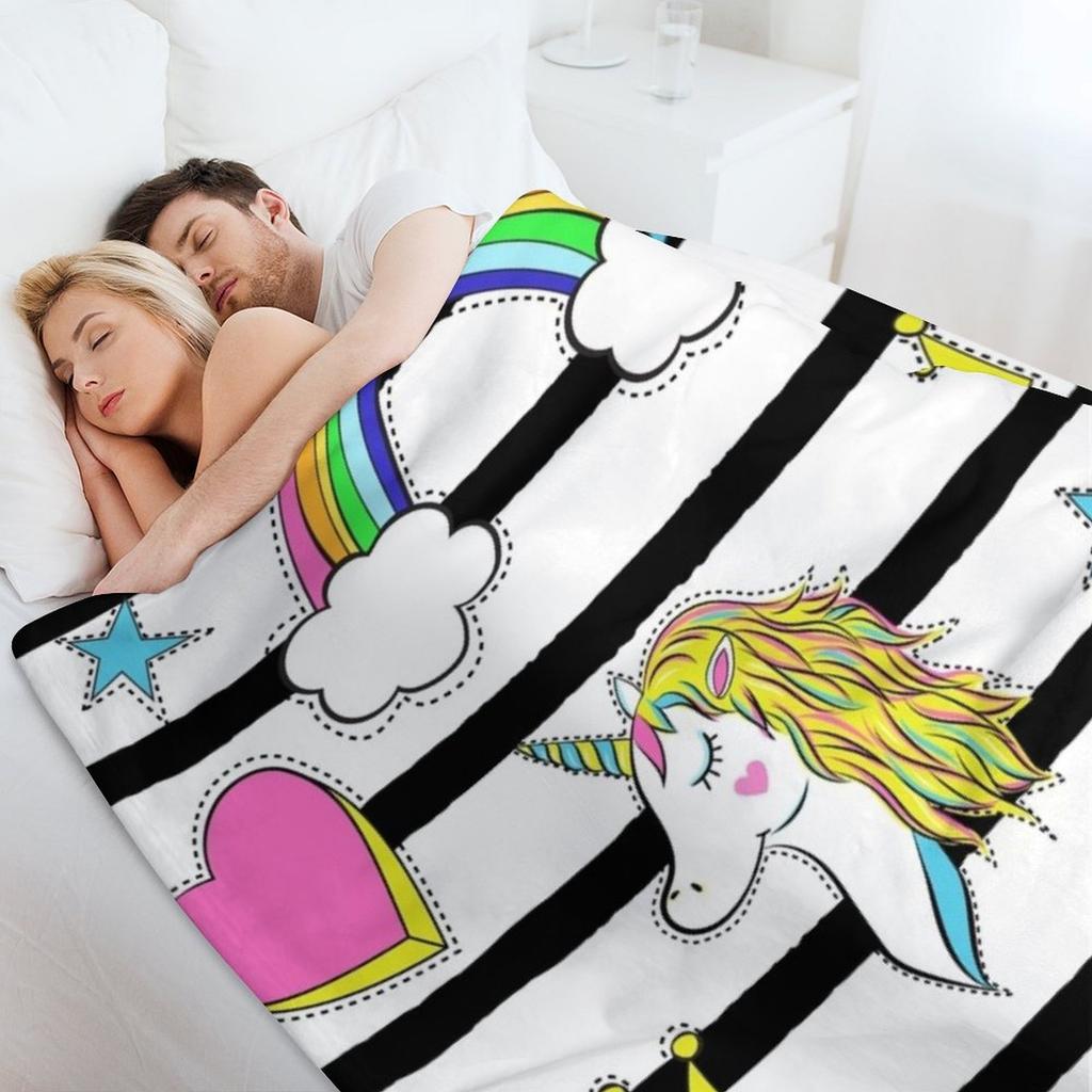 Retro Unicorn Throw Blanket for sofa Personalized Gift Decorative Beds Bed covers Blankets
