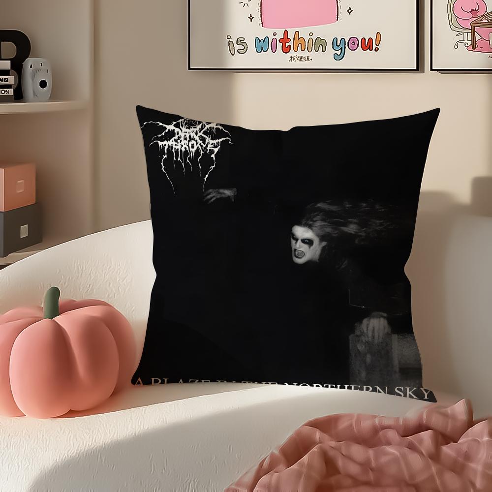 Black Metal Norwegian Art DDarkthrone Pillow Cushion Cover Pillowcase Short Plush Invisible Zipper Room Sofa Cushion Cover