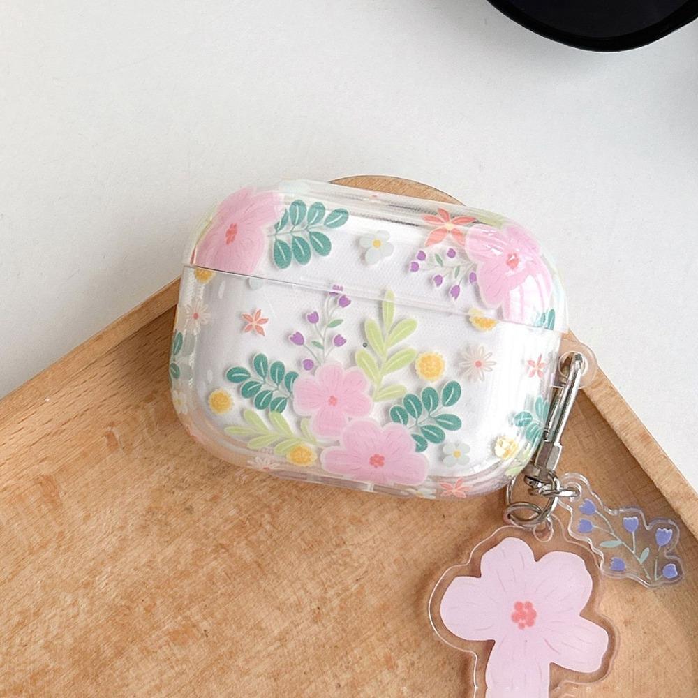 Soft Material Wireless Bluetooth Case Clear Green Knot Heart Design AirPods Case Cover Flower Pattern for AirPods 1/2/3/4/Pro 2