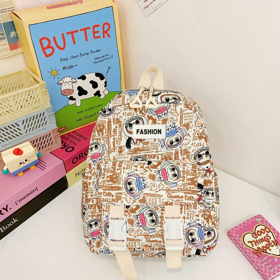 

Школьные сумкиНовый милый мультяшный милый зарубежный повседневный универсальный трендовый рюкзак коричневый