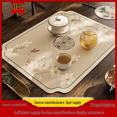 Classical Chinese Diatom Mud Kitchen Countertop Mat - Absorbent Non-Slip Table Protector