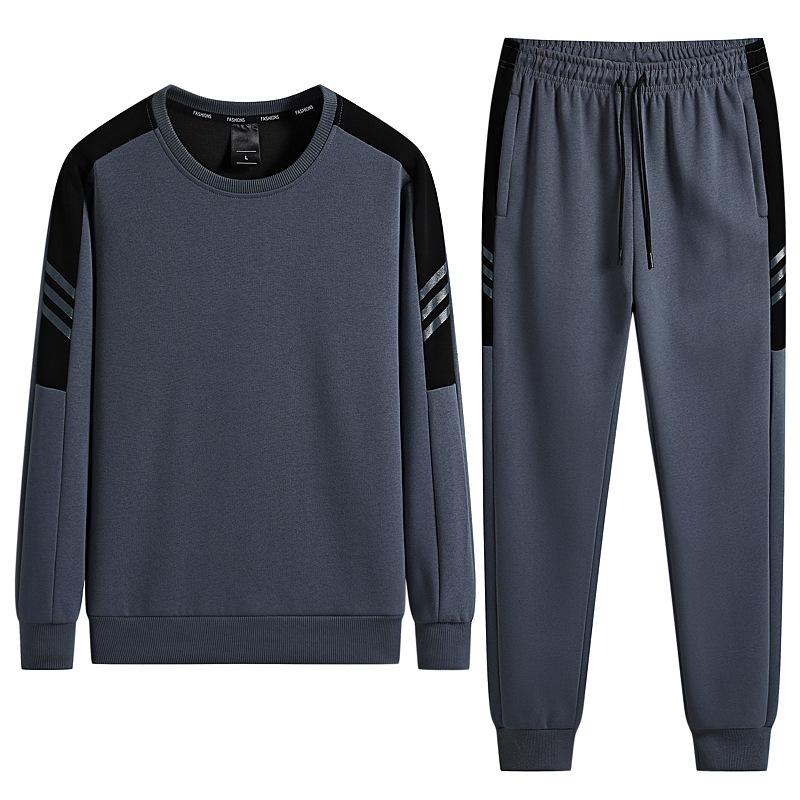 

Комплект из двух предметов: толстовка с длинными рукавами, свободная и универсальная повседневная спортивная одежда, комплект из двух предметов: толстовка с круглым вырезом XXL серый