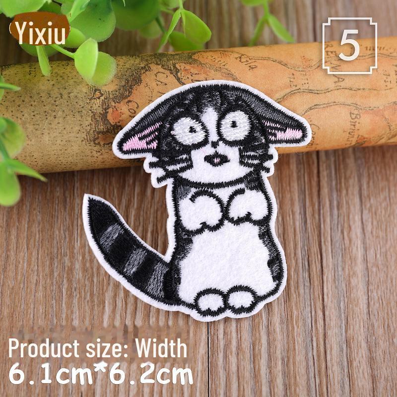 

Наклейка с милой вышивкой в виде животного для ремонта и украшения одежды