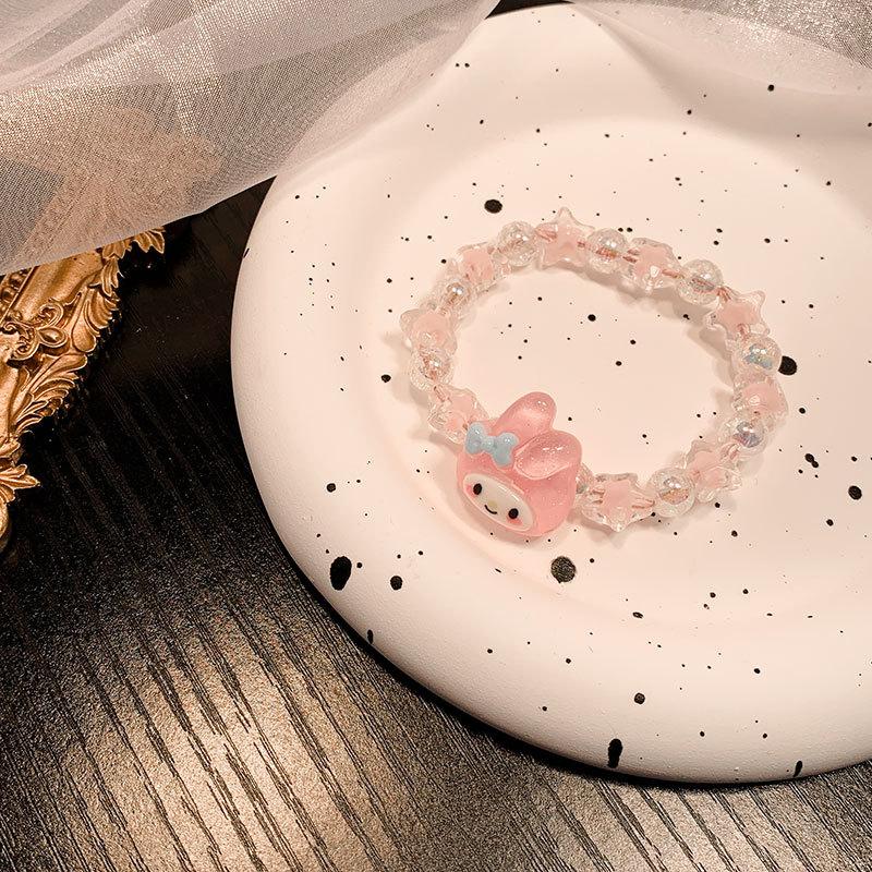 Sanrio Kuromi Cute Anime Cartoon Couple Bracelet Birthday Gift Jewelry Accessories Hair Ring Head Rope Girl Gift