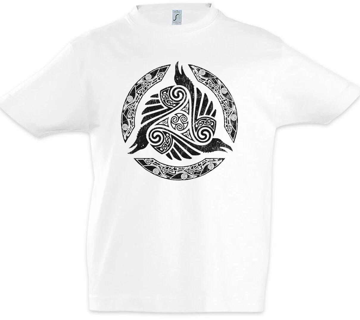 Viking Raven Circle Boys kids boys T-Shirt Valhalla Vikings Odin Odhin Thor Symbol Raven 120