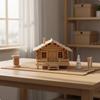 DIY Bamboo Dwelling Kit Creative Gift Building Craft Cozy Atmosphere Wooden Tiny House