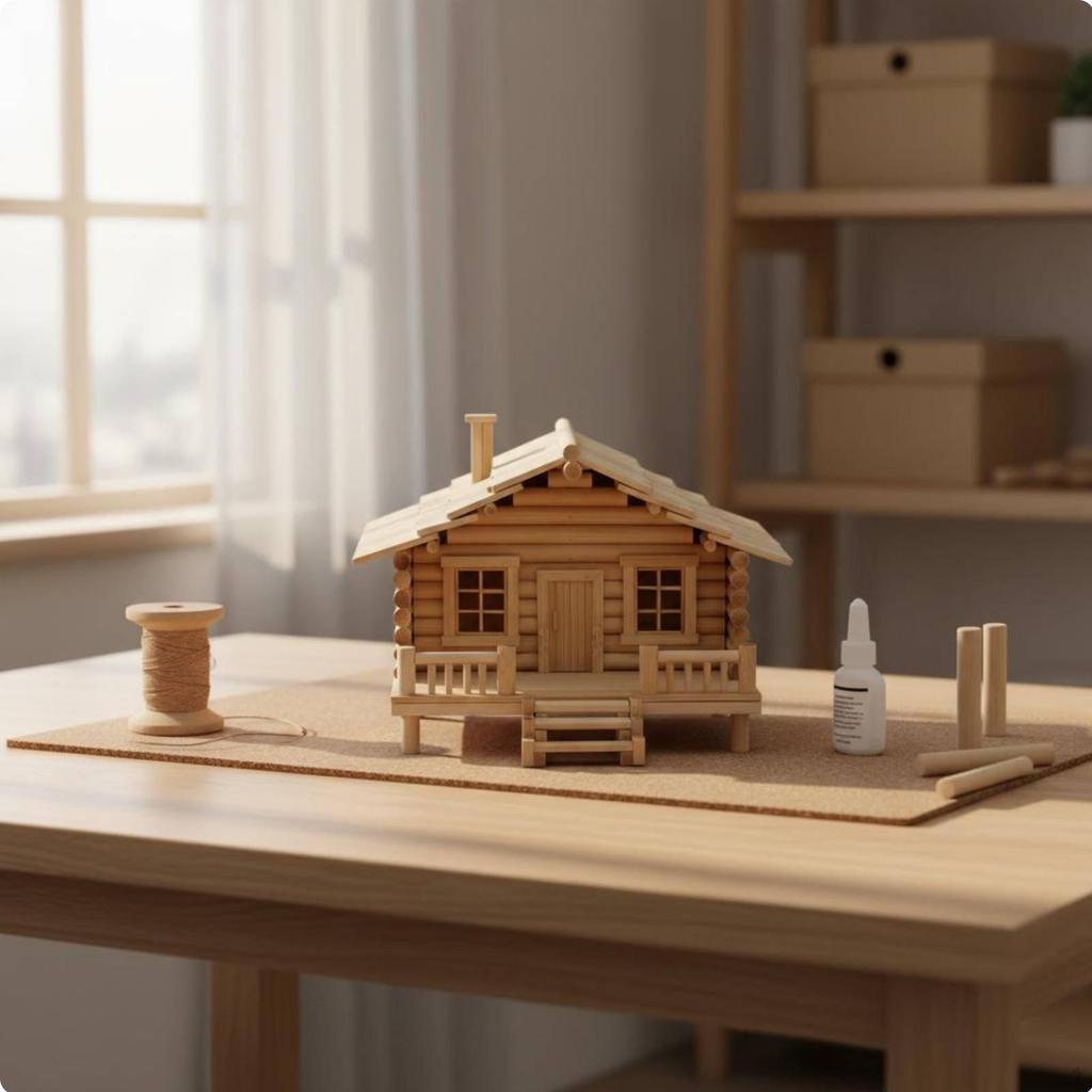DIY Bamboo Dwelling Kit Creative Gift Building Craft Cozy Atmosphere Wooden Tiny House