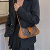 Leopard Print Shoulder Bag PU Leather Underarm Bag with Zipper Closure Cute Hobo Tote Handbag for Women Work Travel AVE