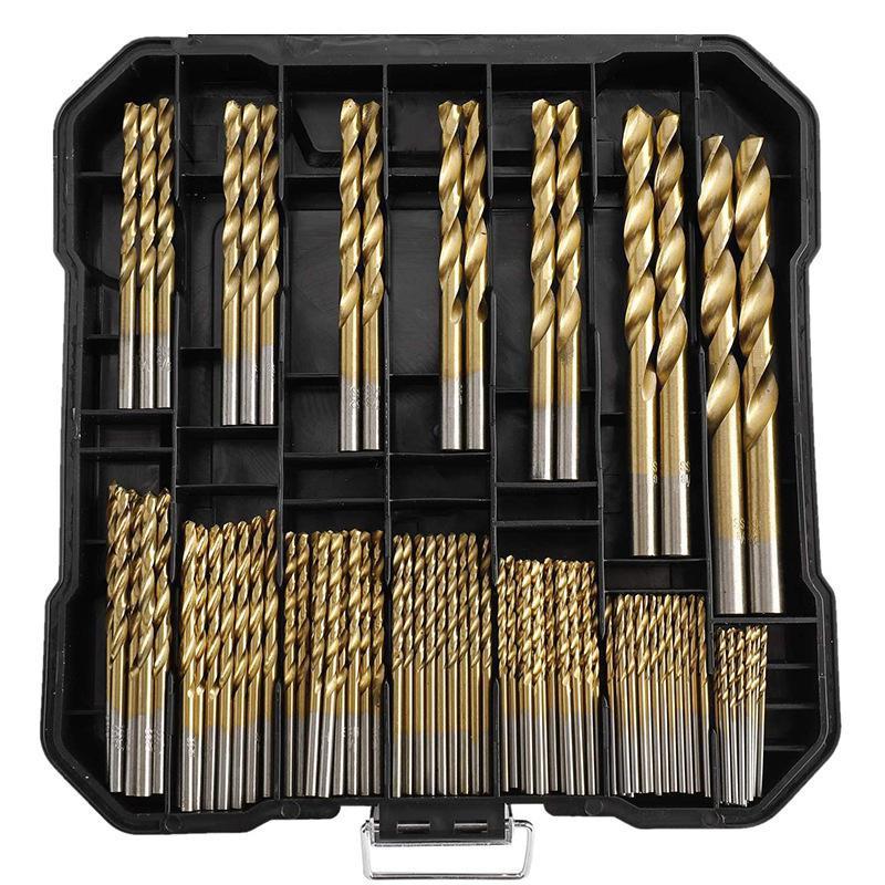

99PCS 1.5-10mm Twist Drill High Speed Steel Titanium-plated Twist Drill Bit Steel Plate Drill Tapper Drill Bit Woodworking Tools