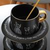 Creative Cat Coffee Cup Set Ceramic Cup With Dish Milk Water Mug Breakfast Mugs Office hand-brewed coffee cup Drinkware