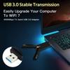 BE6500 WiFi7 USB3.0 Wireless Dongle 6500Mbps Tri Band 2.4G 5G 6GHz 802.11BE High Speed Network Adapter for Windows 10 11 Desktop Laptop PC