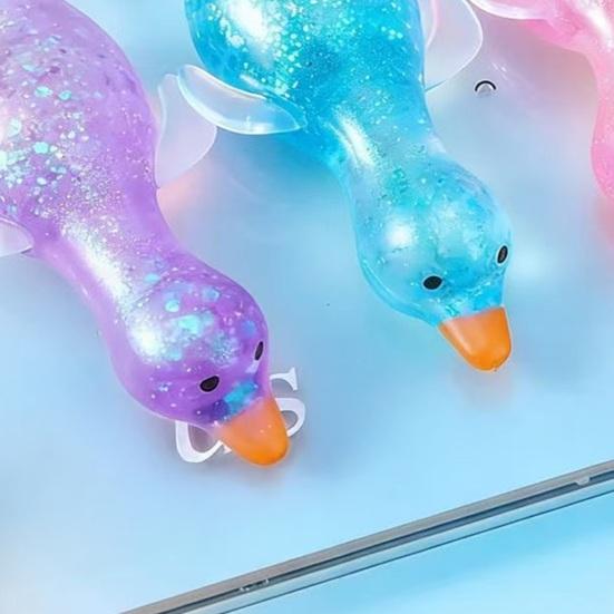 2/3/6 ks Mini třpytivá kachnička mačkací hračka Průhledná ležící kachnička Úleva od úzkosti Senzorická hračka Pomalé zvedání Stresový míček Hračka ve tvaru zvířete