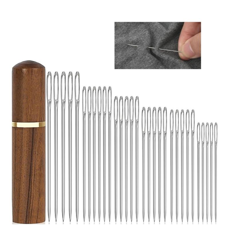 30 Pcs Knitting Needle Big Eye Hand Sewing Needle Large Eye Embroidery Needle Stitching Needle for Sewing